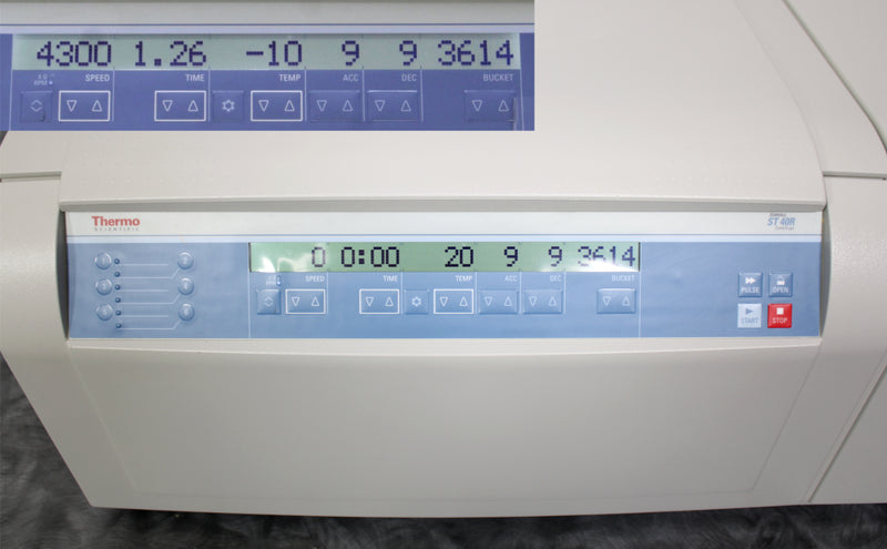 Thermo Scientific Sorvall ST40R Refrigerated Benchtop Centrifuge Control Panel and Screen