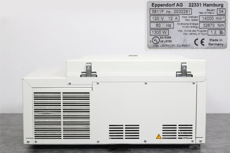 Eppendorf 5810R Refrigerated Benchtop Centrifuge 5811F with A-4-62 Swing Rotor