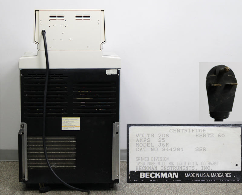 Beckman J6M Refrigerated Floor Centrifuge 344281 with JS-4.2 Rotor and Buckets