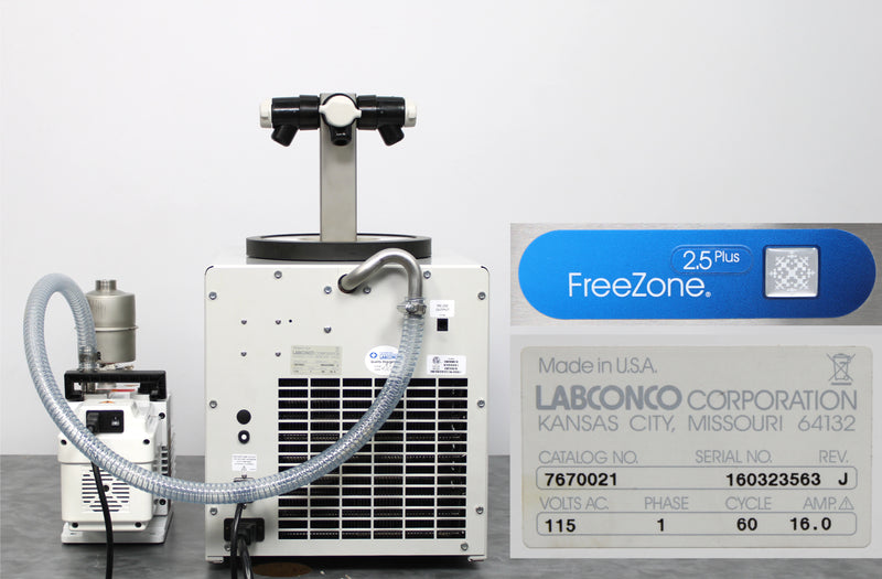 Labconco FreeZone 2.5 Plus Benchtop Freeze Dryer 7670021 with 4-Port Manifold