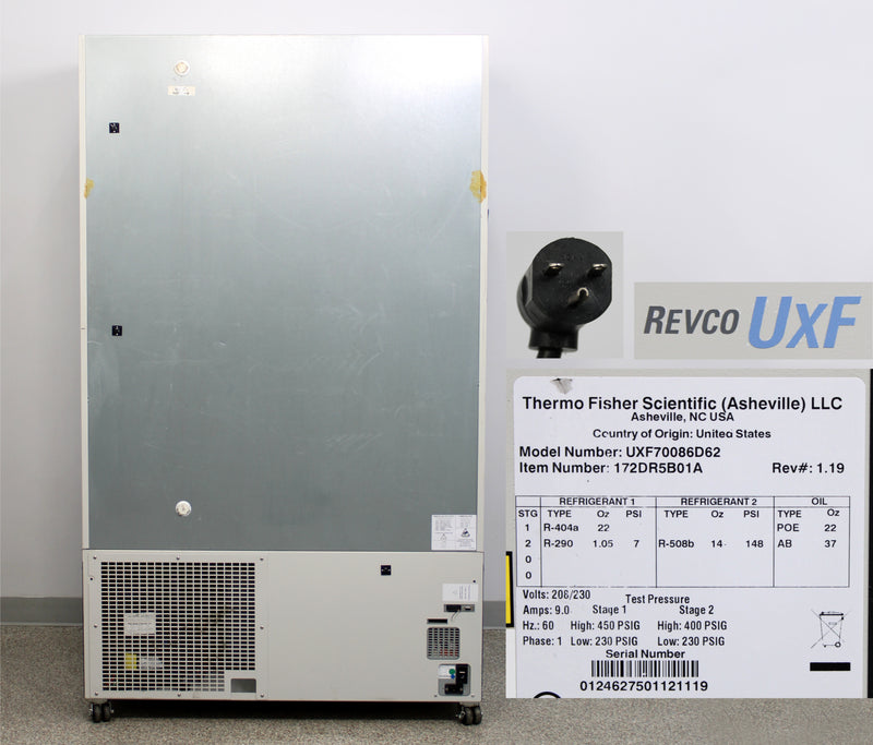 Thermo Revco UXF70086D62 Upright -86C ULT Ultra-Low Temperature Freezer 208/230V