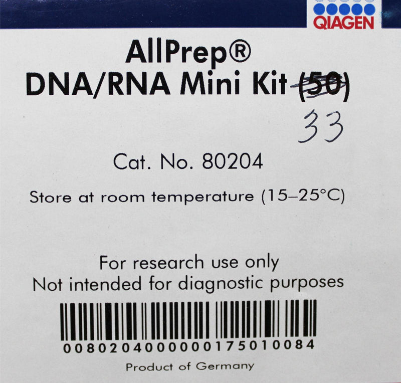 QIAGEN 80204 AllPrep DNA/RNA Purification Tissue Mini Kit 33