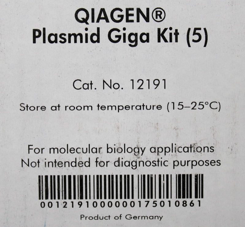 QIAGEN 12191 Plasmid Giga Kit (5) Molecular Biology Buffer Kit