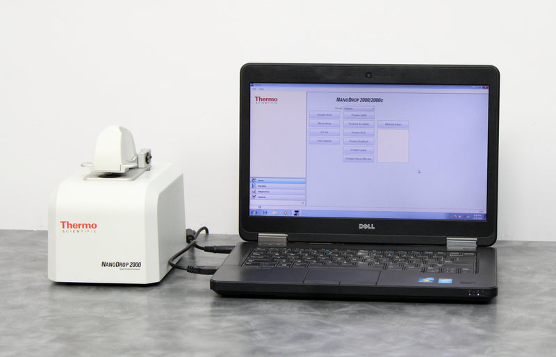 Thermo Scientific NanoDrop 2000 UV-Vis Spectrophotometer w/ Laptop & Software