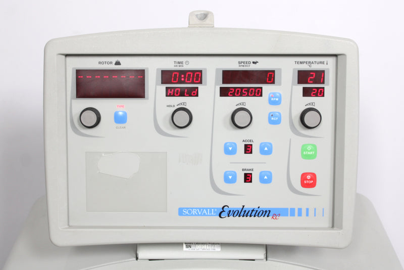 Kendro Sorvall Evolution RC Floor Centrifuge Control Panel