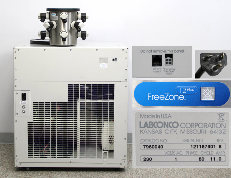 Labconco FreeZone 12 Plus -84°C Console Freeze Dryer Lyophilizer 230V 7960040