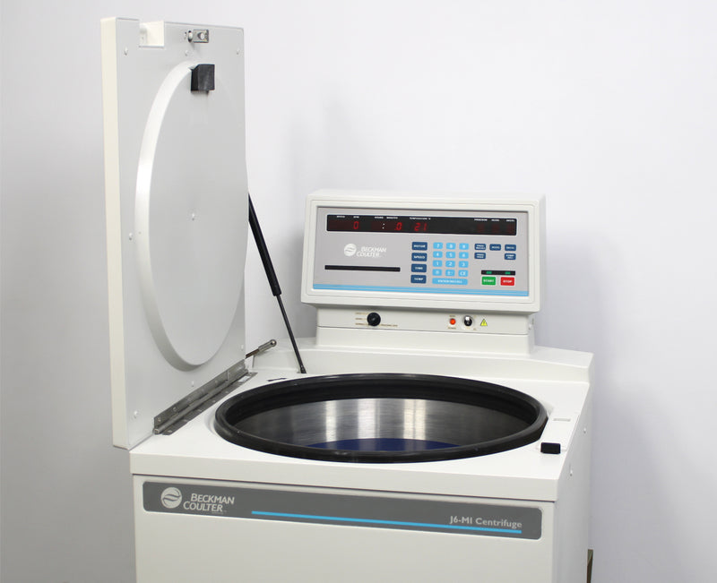 Beckman Coulter J6-MI High-Capacity Refrigerated Floor Centrifuge Lid Open