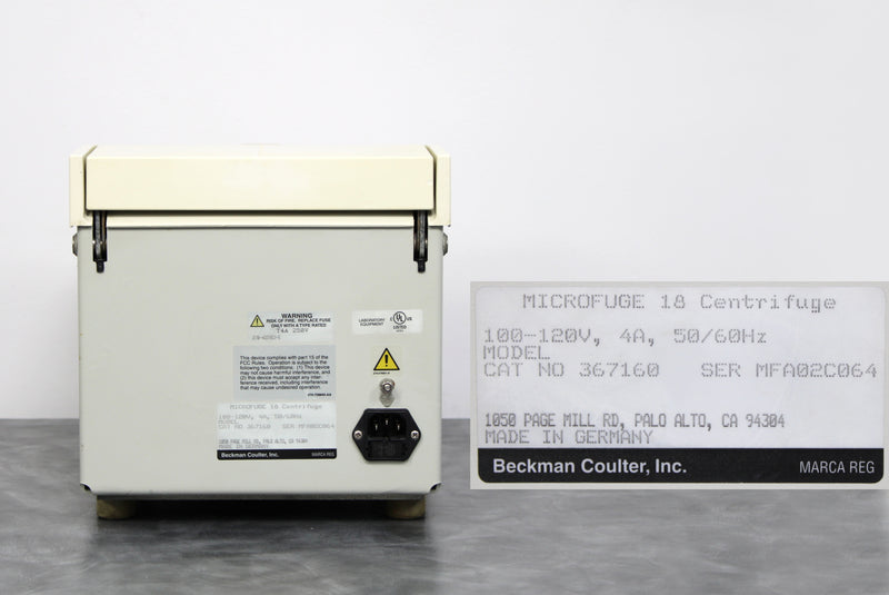 Beckman Coulter Microfuge 18 Microcentrifuge with F241.5P Fixed-Angle Rotor