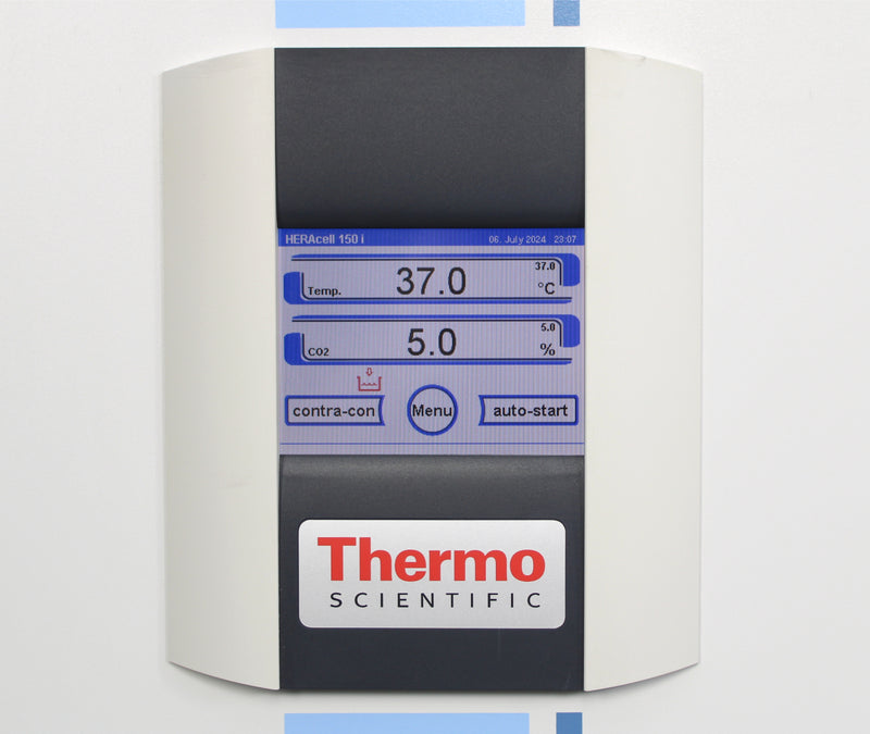 Thermo Scientific HERAcell 150i Copper Lined Stacked CO2 Incubators Control Screen of Upper Unit