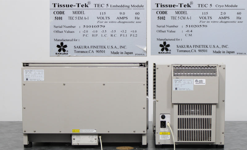 Sakura Tissue-Tek TEC 5 Tissue Embedding Center EM A-1 5101 & Cryo Module CMA-1