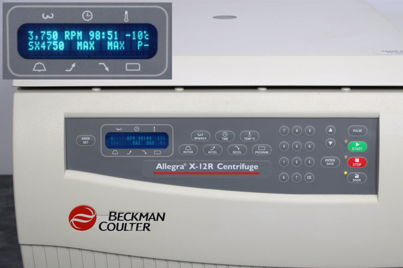 Beckman Coulter Allegra X-12R Refrigerated Benchtop Centrifuge Control Panel and Screen