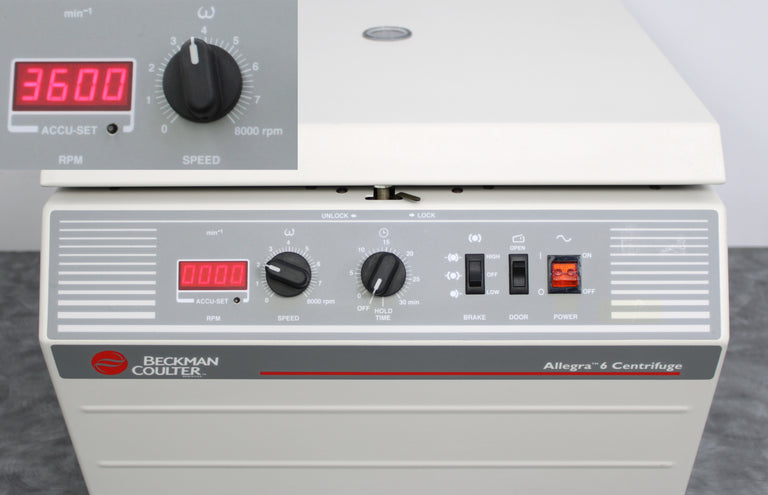 Beckman Coulter Allegra 6 Benchtop Centrifuge 366802 with GH-3.8 Swing Rotor