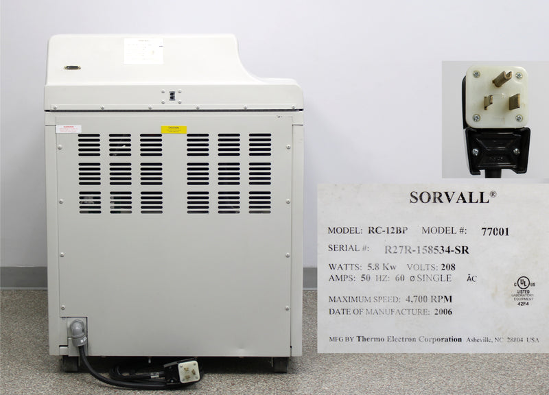 Thermo Sorvall RC12BP High-Capacity Low-Speed Floor Centrifuge 77001 with Rotor