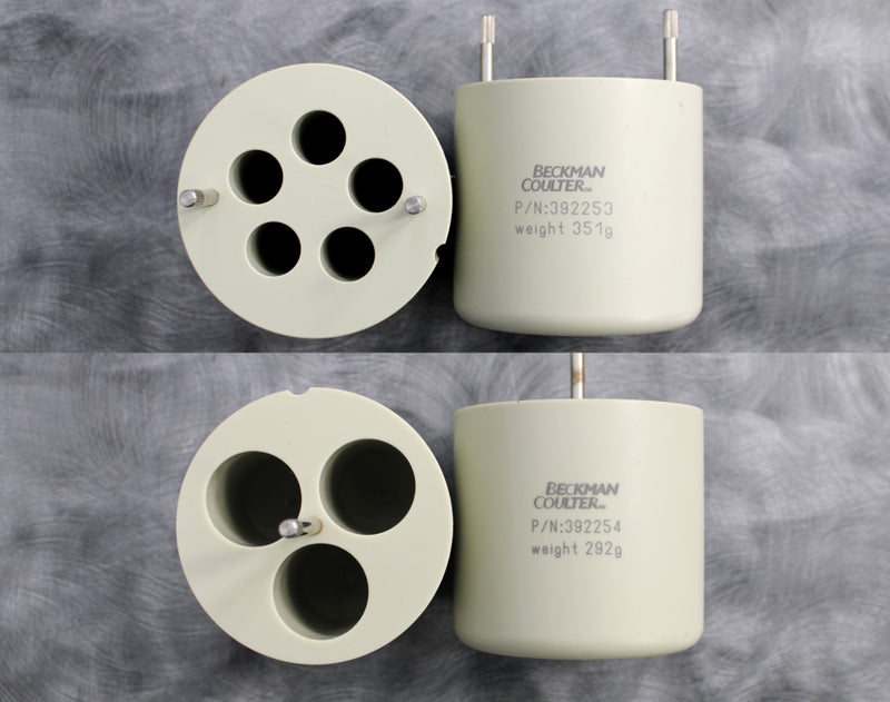 x2 Beckman Coulter Bucket Adapters (392254) and x2 Beckman Coulter Bucket Adapters (392253)