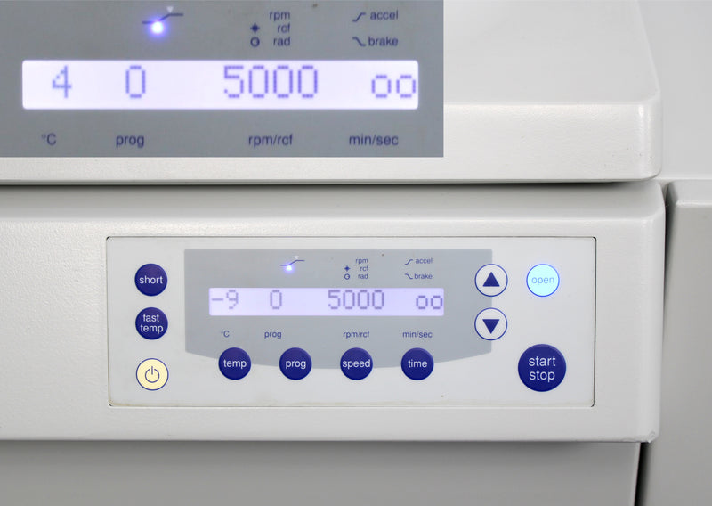 Eppendorf 5804R 230V Refrigerated Benchtop Centrifuge Control Panel and Screen