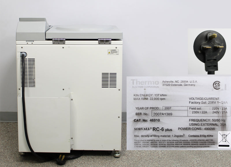 Thermo Electron Sorvall RC-6 Plus Refrigerated Floor Centrifuge 208V 46910