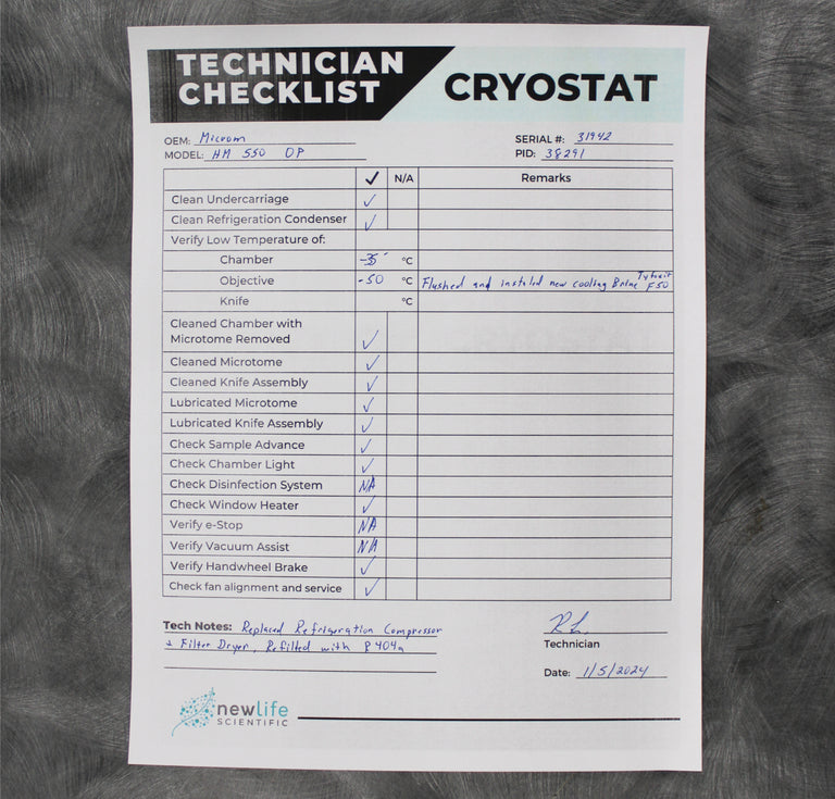 Thermo Scientific Microm HM550 OP Cryostat Microtome 956454 with Blade Holder