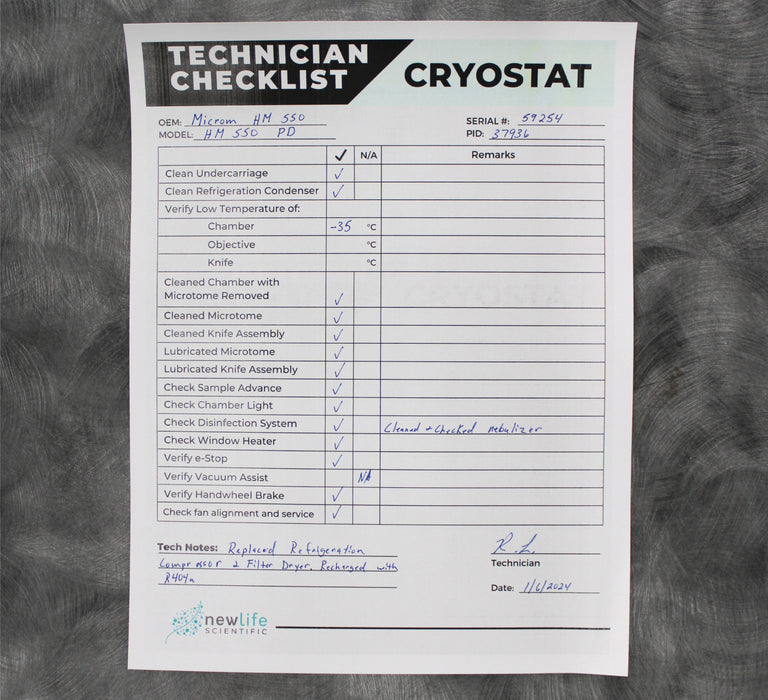 Thermo Scientific Microm HM 550 PD Cryostat Microtome 956424D