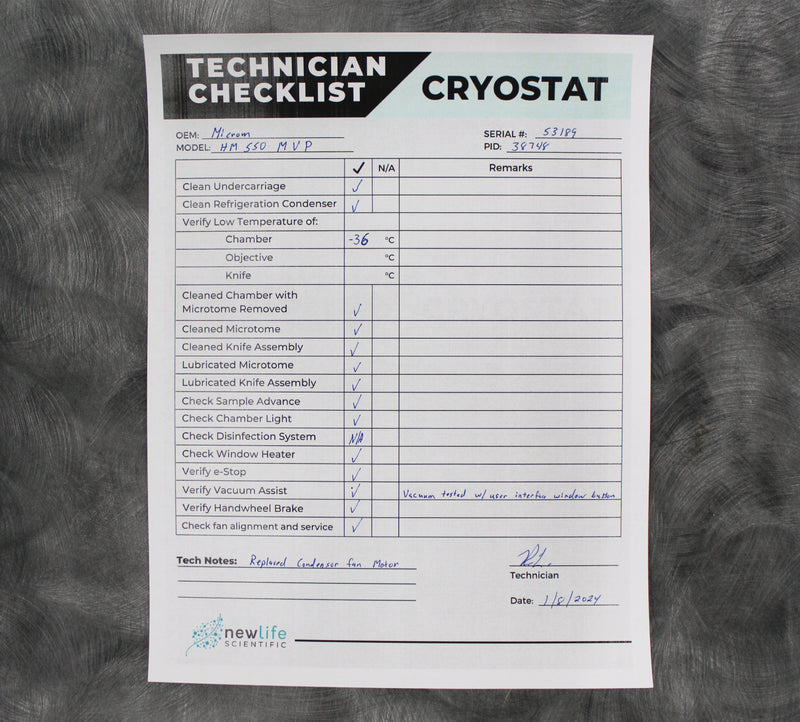 Thermo Microm HM 550 MVP Cryostat Microtome 956544 with Foot Switch & Vacutome