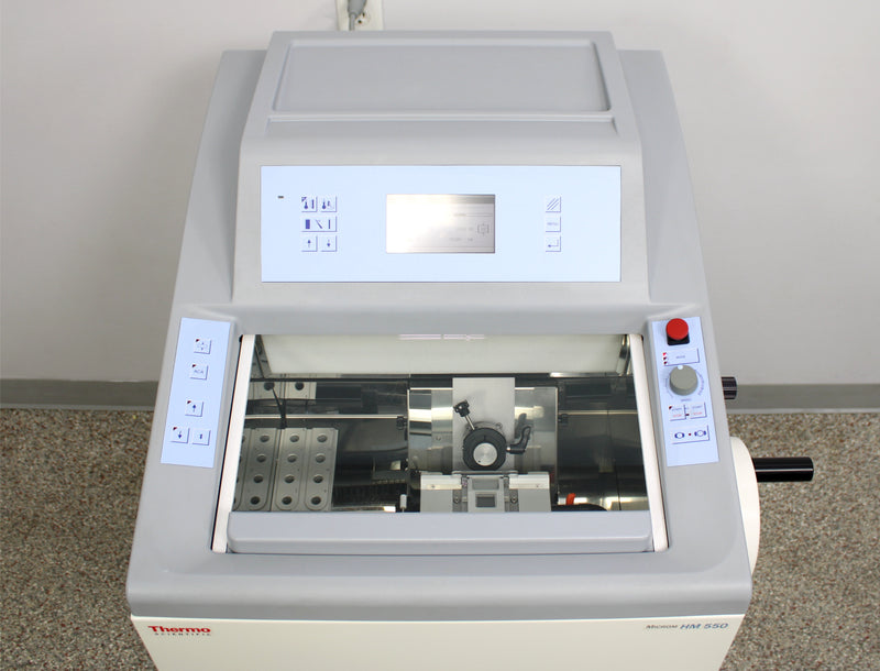 Thermo Microm HM 550 MVP Cryostat Microtome 956544 with Foot Switch & Vacutome