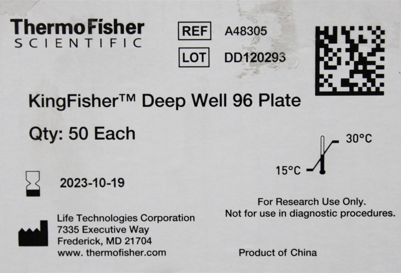 Thermo Scientific KingFisher Deep Well 96 Plates Format Case of 50