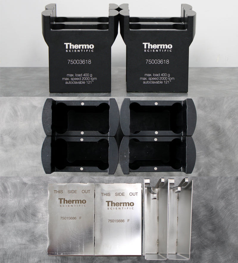 Thermo Scientific TX-750 Swing Bucket Rotor (75003180) and x4 Thermo Scientific TaqMan Array Buckets (75003618) and x4 Thermo Scientific TaqMan Array Card Holders (75015686 F)