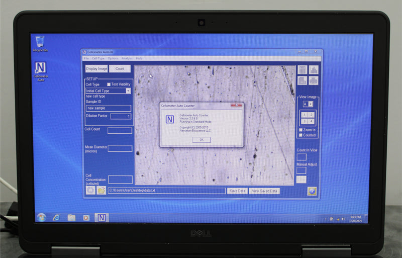 Dell Laptop with Nexcelom Cellometer Auto Counter v3.3.6.8 Installed