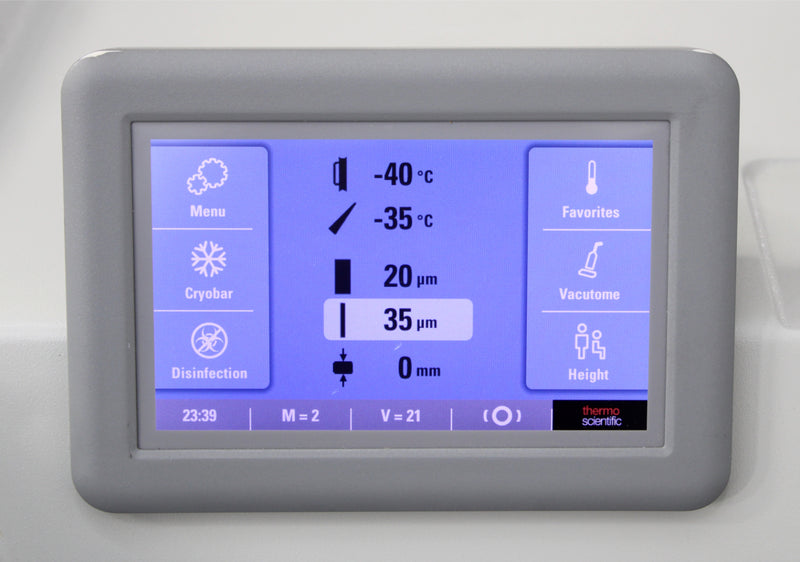 Thermo Scientific Shandon CryoStar NX70 HOMVPD Cryostat Microtome Control Screen