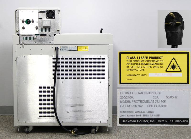 Beckman Coulter ProteomeLab XLI-70K Optima Ultracentrifuge and XLA Monochromator