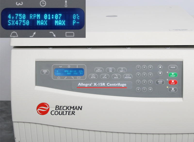 Beckman Coulter Allegra X-15R 392932 Refrigerated Benchtop Centrifuge Control Panel and Screen