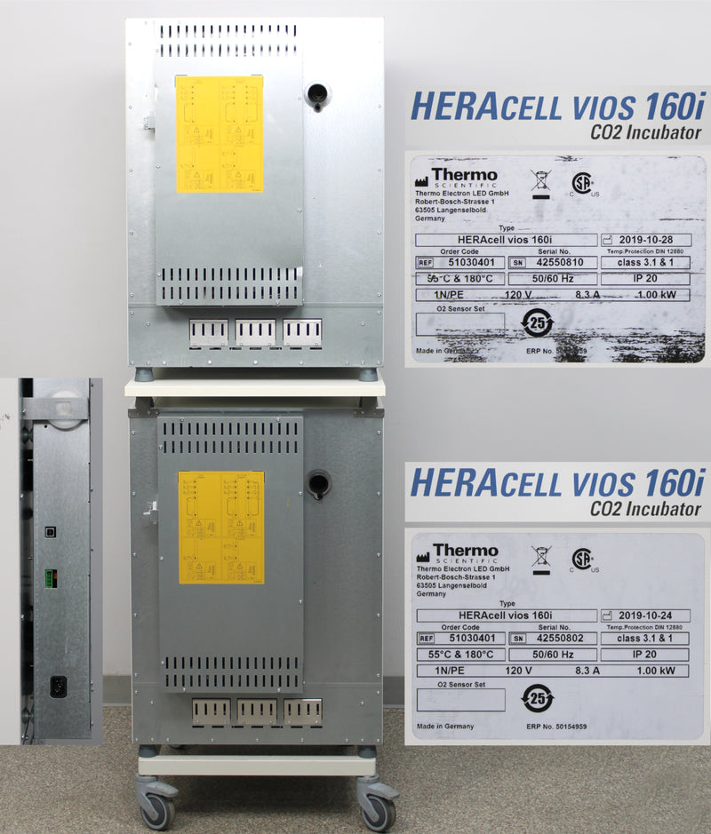 Thermo HERAcell vios 160i Stacked Copper Lined CO2 Incubators 51030401