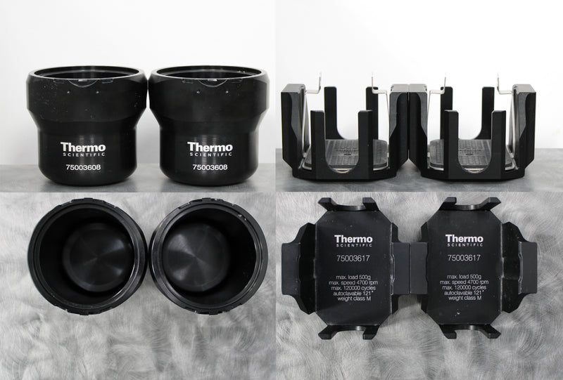 x2 Thermo Scientific Round Buckets (75003608) and x2 Thermo Scientific Plate Carriers (75003617)