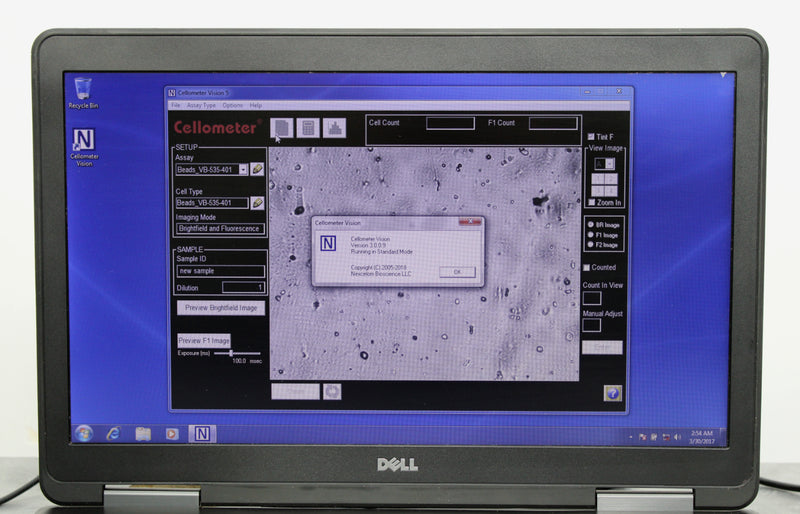 Nexcelom Bioscience Cellometer Vision Cell Profiler and Laptop