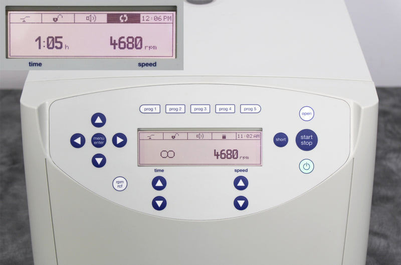 Eppendorf 5430 High-Speed Benchtop Centrifuge Control Panel and Screen