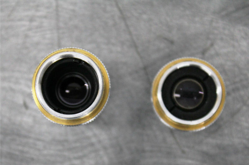 Leitz Wetzlar Microscope Objectives 3.5/0.10 170/- P and 10/0.25 170/- P