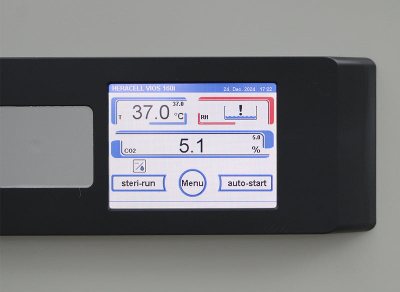 Thermo HERAcell vios 160i Stacked Stainless Steel CO2 Incubators Control Screen - Upper Unit