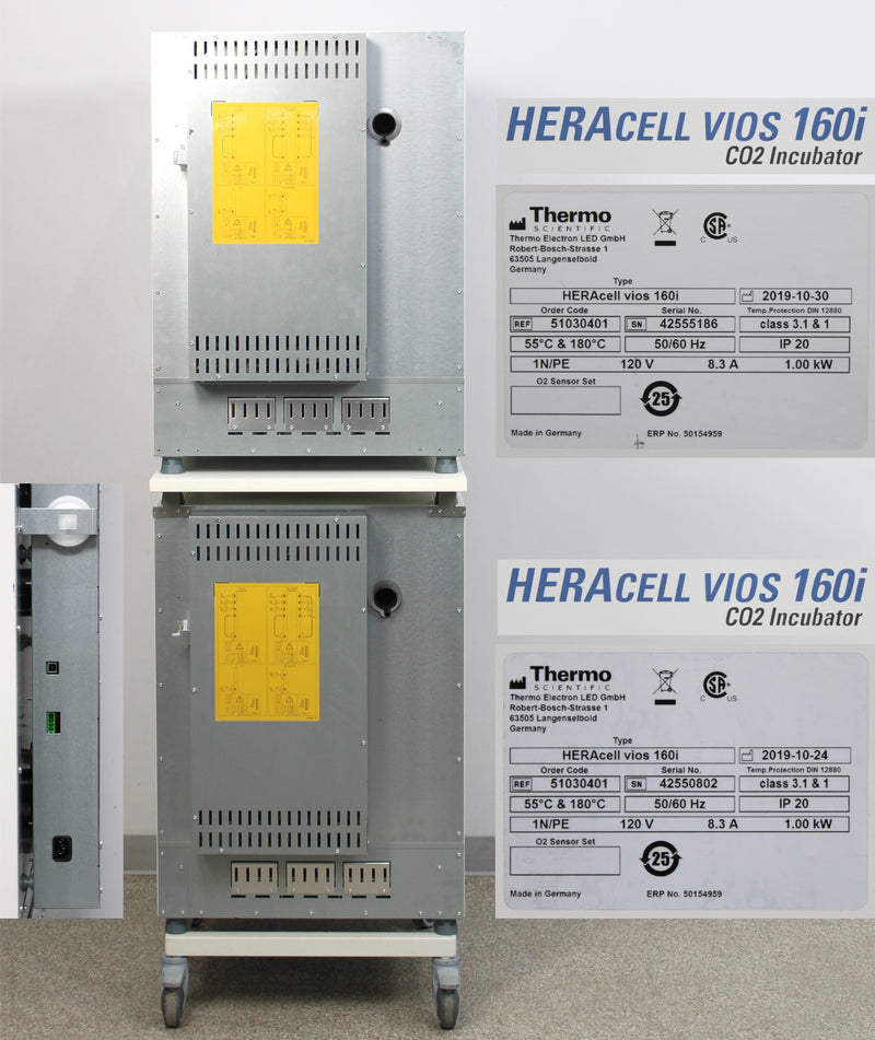 Thermo HERAcell vios 160i Stacked Copper Lined CO2 Incubators 51030401