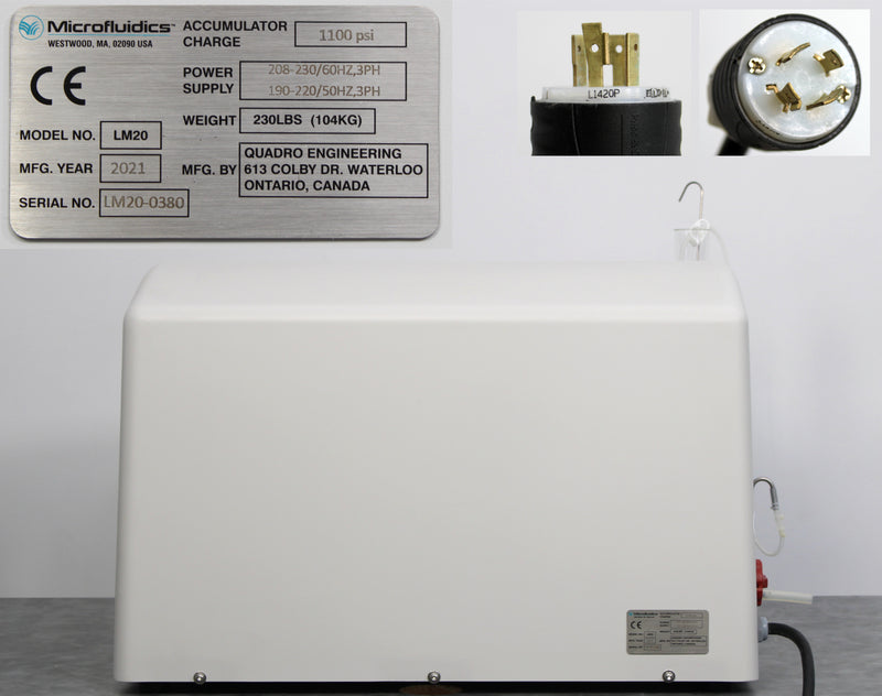 Microfluidics LM20 Electric Microfluidizer Processor High Shear Homogenizer