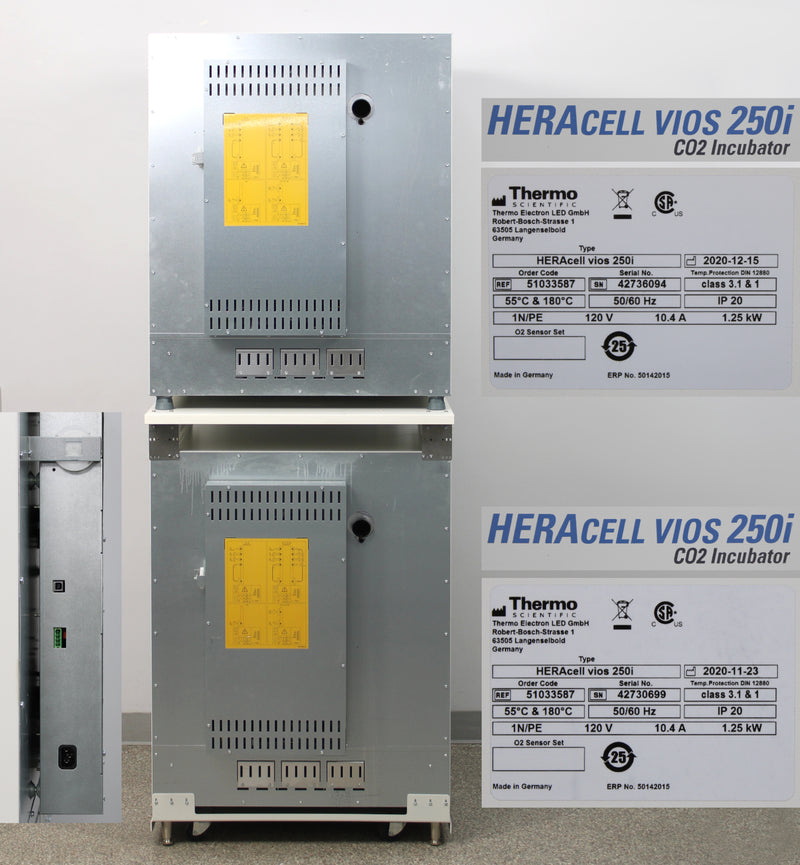 Thermo Scientific HERAcell vios 250i 51033587 Stacked CO2 Incubators with Cart