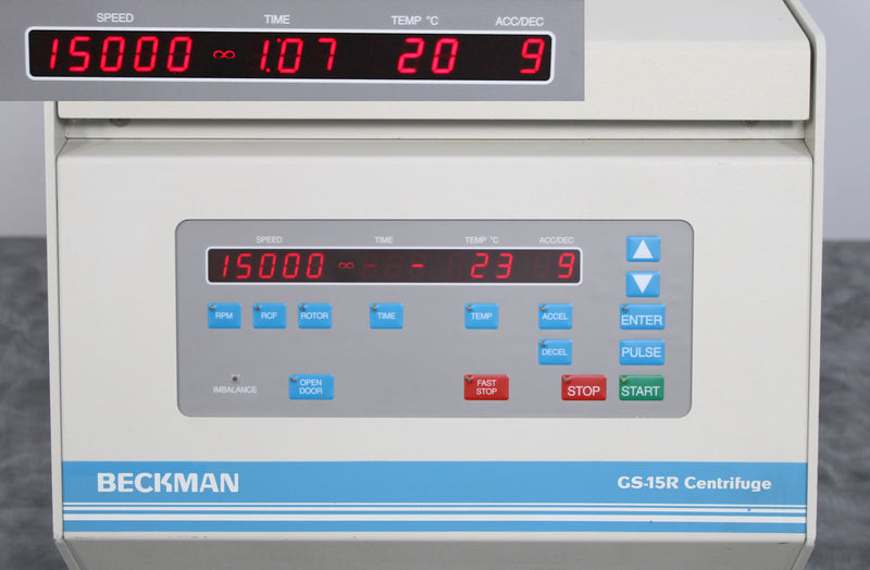 Beckman GS-15R Refrigerated Benchtop Centrifuge 365702 with F0850 Rotor