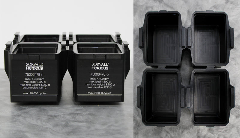x4 Sorvall Heraeus DoubleSpin Buckets (75006478 o)