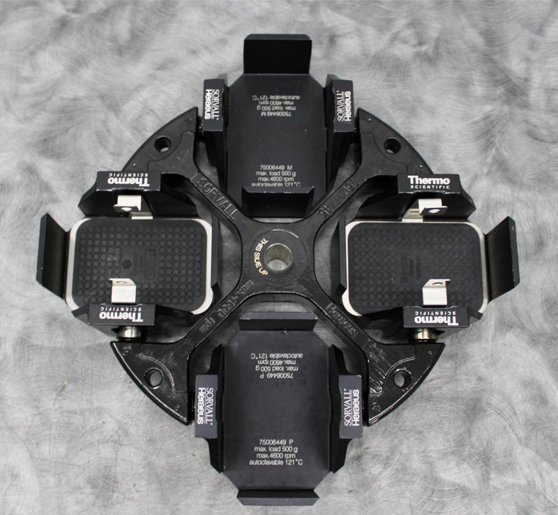 Sorvall Heraeus 75006445 Centrifuge Swing Bucket Rotor with (4) Buckets 75006449