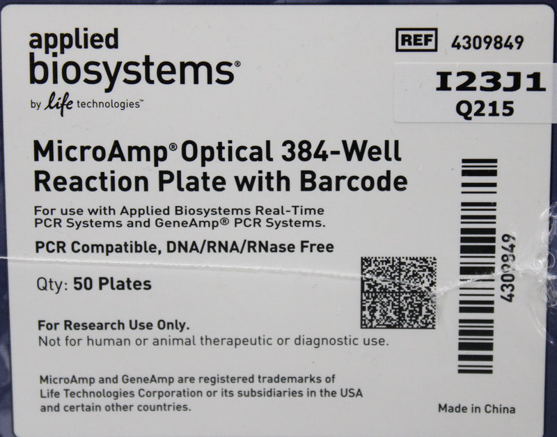 Applied biosystems 4309849 MicroAmp Optical 384-Well Reaction Plates w/Barcode