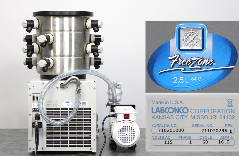 Labconco FreeZone 2.5L -84°C Benchtop Freeze Dryer Back Panel, Label with Serial Number, Logo