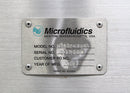 Microfluidics M110EH30K Microfluidizer Processor Label with Serial Number
