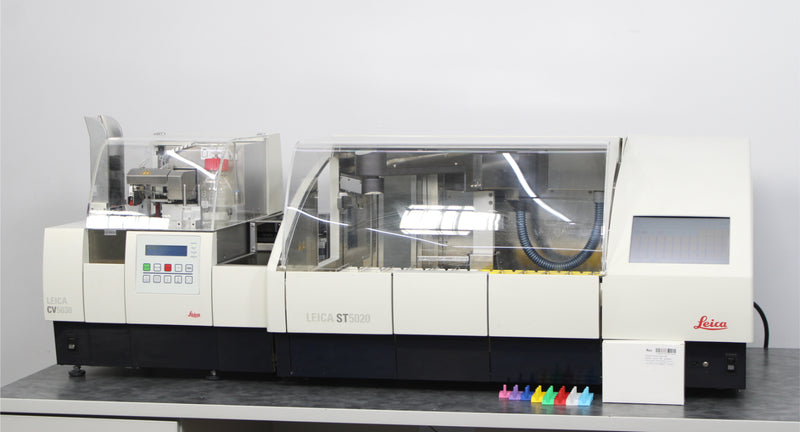 Leica ST5020 Automated Slide Stainer with CV5030 Coverslipper & Transfer Station