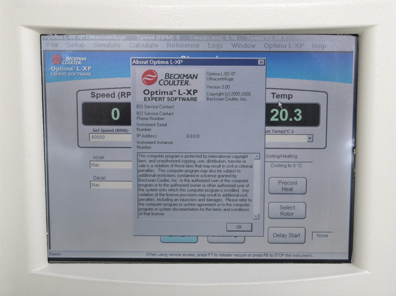 Beckman Coulter Optima 392051 L-80 XP Preparative Floor Ultracentrifuge