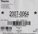 x12 Thermo Scientific 2007-0064 Nalgene Rectangle HDPE Bottles and Screw Cap 2L