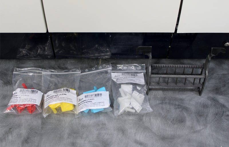 x20 Color Coded Clips (5 light blue, 5 white, 5 yellow, 5 red), Slide Rack