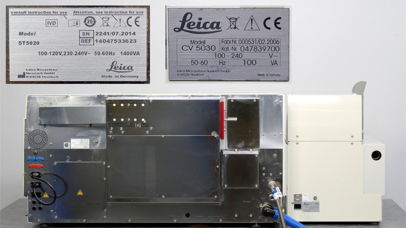 Leica ST5020 Automated Slide Stainer Back Panel, Label with Serial Number